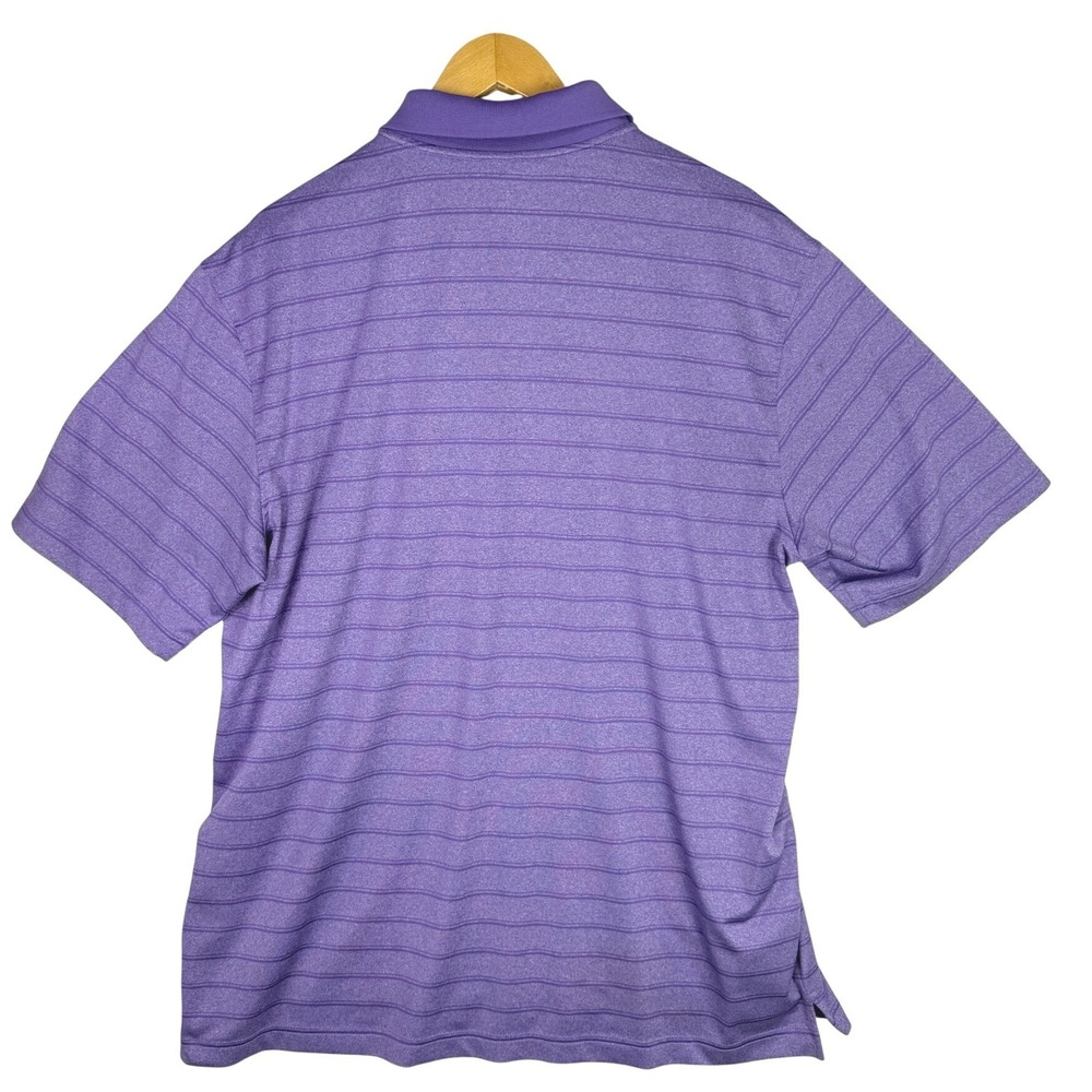 Walter Hagen Mens Purple Striped Golf Polo Shirt Large Performance Short Sleeve - Picture 2 of 10
